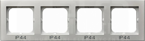 SONATA IP44 srebro mat Ramka poczwórna do łączników