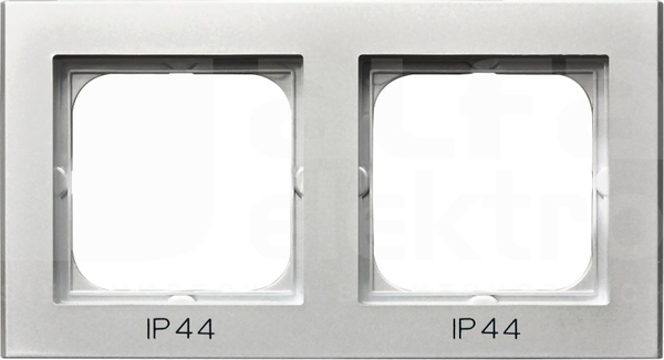 SONATA IP44 srebro mat Ramka podwójna do łączników