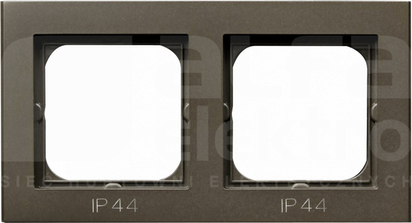 SONATA IP44 czekoladowy metal Ramka podwójna do łączników
