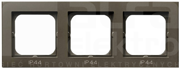 SONATA IP44 czekoladowy metal Ramka potrójna do łączników