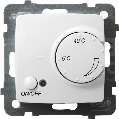 KARO biały Regulator temperatury z czujnikiem podpodłog.
