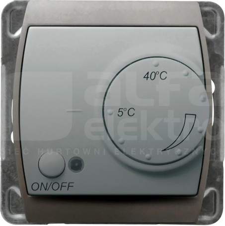 GAZELA srebro/tytan Regulator temperatury z czujnikiem podpodłog.