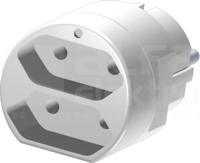RW-1 1100W 250V biały Rozgałęźnik wtyczkowy
