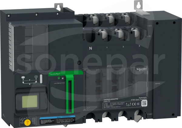 TA63D3L6302TPE 630A 230V 3P LCD 630A Automatyczny Przełącznik Zasilania