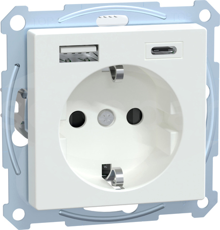 Merten MTN2367-0325 USB A+C 3A biały active Gniazdo