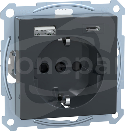 Merten MTN2367-0414 USB A+C 3A antracytowe Gniazdo
