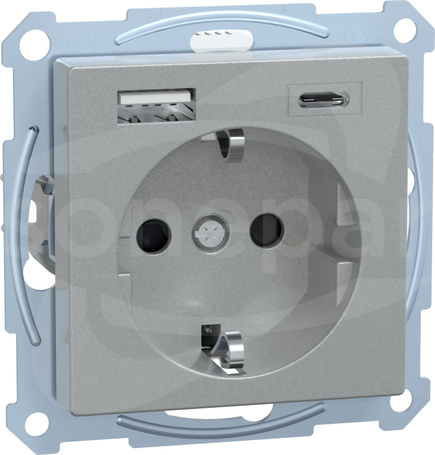 Merten MTN2367-0460 USB A+C 3A aluminiowe Gniazdo