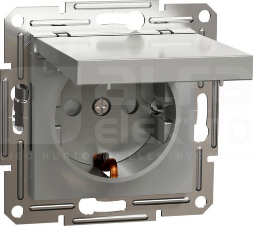 ASFORA 2P+Z IP44 aluminium Gniazdo sieciowe bez ramki