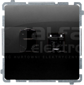BASIC/M 2xRJ45 kat6 czarny mat Gniazdo komputerowe