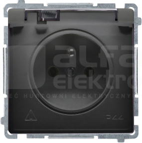 BASIC/M 2P+Z IP44 czarny mat Gniazdo