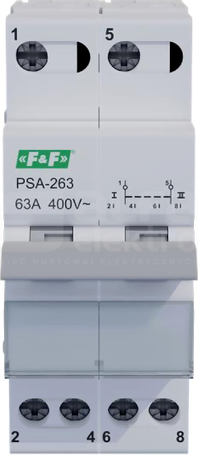 PSA-263 1-0-2 230/400V 2P 63A IP20 Przełącznik modułowy sieć - agregat