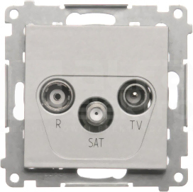 SIMON55 Aluminium mat Gniazdo RTV-SAT końcowe