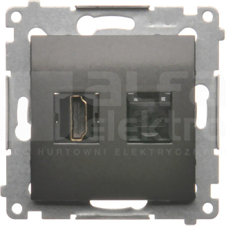 SIMON54 antracyt Gniazdo HDMI/RJ45 kat6