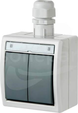 AQUANT ŁNT-5 szary IP65 Łącznik świecznikowy natynkowa
