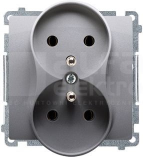 BASIC/M 2x2P+Z inox Gniazdo