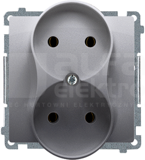 BASIC/M 2x2P inox Gniazdo