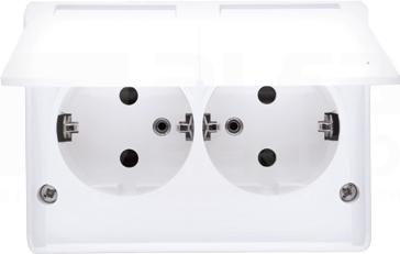 SIMON54 2x2P+Z SCHUKO biały Gniazdo podwójne
