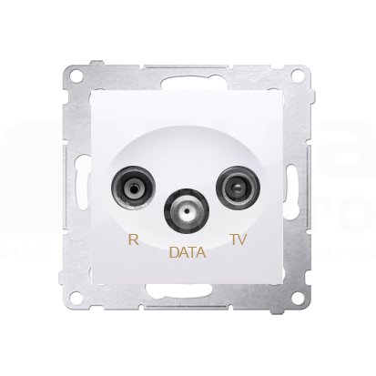 SIMON54 biały Gniazdo RTV-DATA