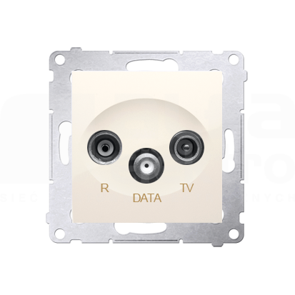SIMON54 kremowy Gniazdo RTV-DATA