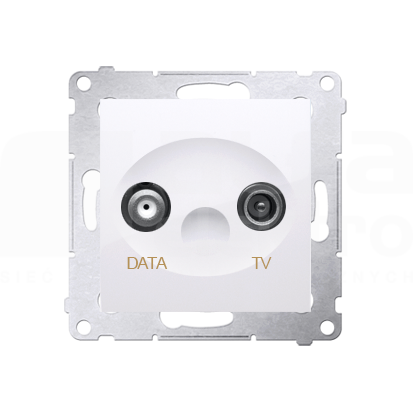 SIMON54 biały Gniazdo TV-DATA