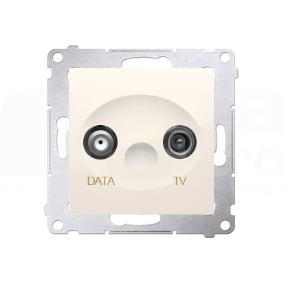 SIMON54 krem Gniazdo TV-DATA