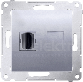 SIMON54 srebrny mat Gniazdo HDMI