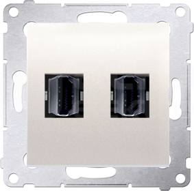 SIMON54 kremowy Gniazdo HDMI podwójne