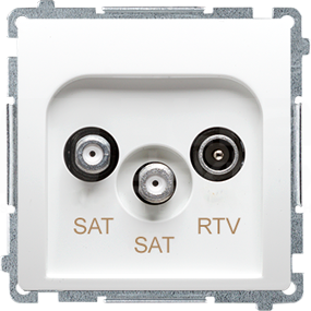 BASIC/M biały Gniazdo antenowe SAT-SAT-RTV końcowe podwójne