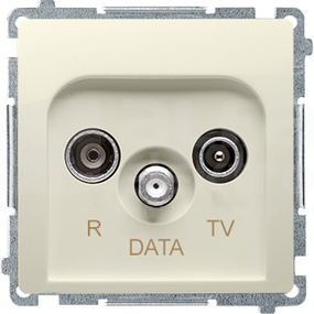 BASIC/M beżowy Gniazdo antenowe RTV-DATA