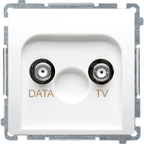BASIC/M biały Gniazdo antenowe TV-DATA
