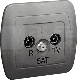 Akord aluminium Gniazdo RTV-SAT przelotowe