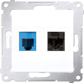 SIMON54 RJ45 kat.5e+RJ12 biały Gniazdo komputerowe/telefoniczne