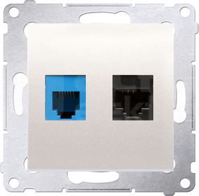 SIMON54 RJ45 kat.5e+RJ12 kremowy Gniazdo komputerowe/telefoniczne