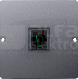 BASIC/M 1xRJ11 srebrny mat Gniazdo telefoniczne