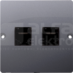BASIC/M 2xRJ45 kat5 srebrny mat Gniazdo komputerowe