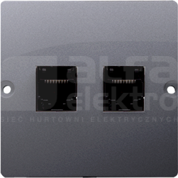 BASIC/M 2xRJ12 srebrny mat Gniazdo telefoniczne