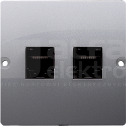 BASIC/M RJ45+RJ11 inox Gniazdo komputerowe/telefoniczne