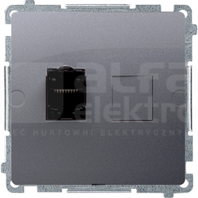 BASIC/M 1xRJ45 kat6 srebrny mat Gniazdo komputerowe
