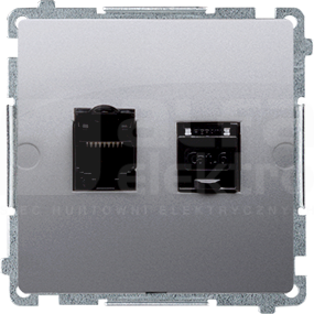 BASIC/M 2xRJ45 kat6 inox Gniazdo komputerowe