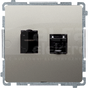 BASIC/M 2xRJ45 kat6 satyna Gniazdo komputerowe ekranowane