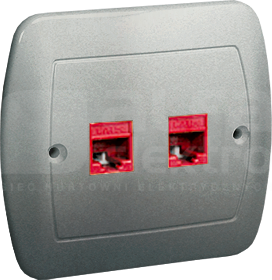 AKORD 2xRJ45 aluminium Gniazdo komputerowe