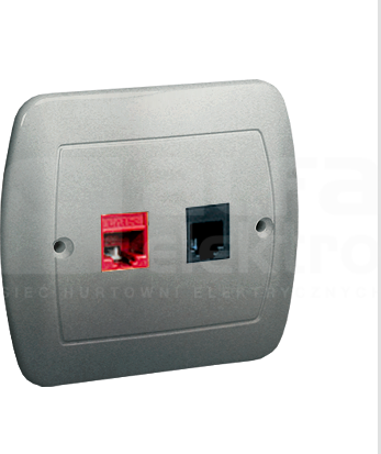 AKORD 1xRJ45+1xRJ11 aluminium Gniazdo komputerowe/telefoniczne
