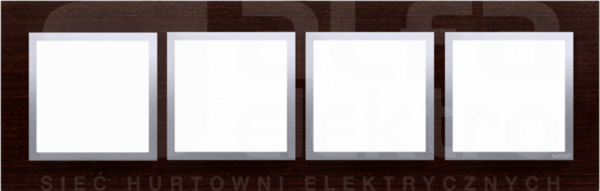 SIMON54 srebrne wenge Ramka poczwórna