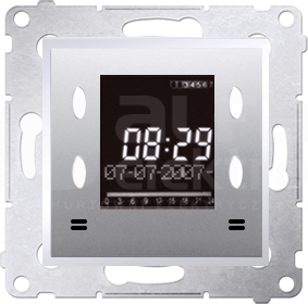 SIMON54 srebrny mat Zegar elektroniczny