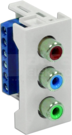 GNIAZDO AUDIO 3xRCA(22,5x45) Emiter 45x45