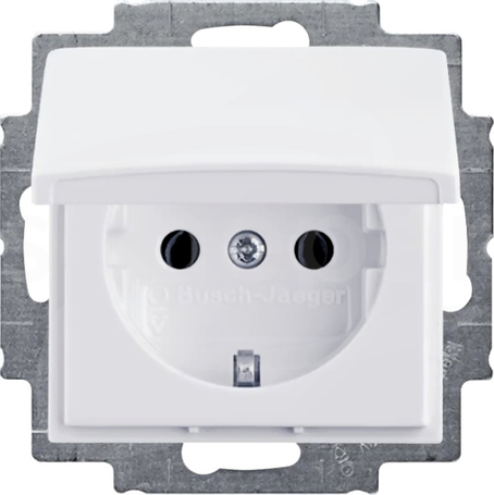 20 EUK-94-507 Basic55 biały alpejski Gniazdo schuko z klapką