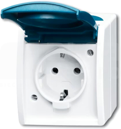 20 EW-53-500 SCHUKO IP44 GNIAZDO natynkowe z klapką