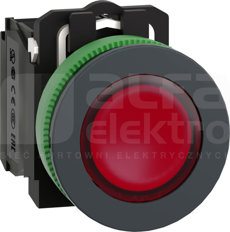 XB5FW34B5 fi30 24V 1NO+1NC czerwony Przycisk płaski podświetlany LED