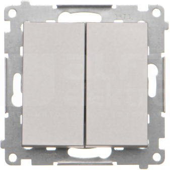 SIMON55 aluminium mat Przycisk podwójny zwierny