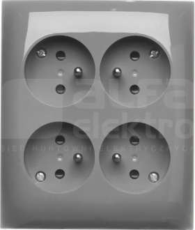 AQUACLICK 4x2P+Z szary IP20 Gniazdo poczwórne